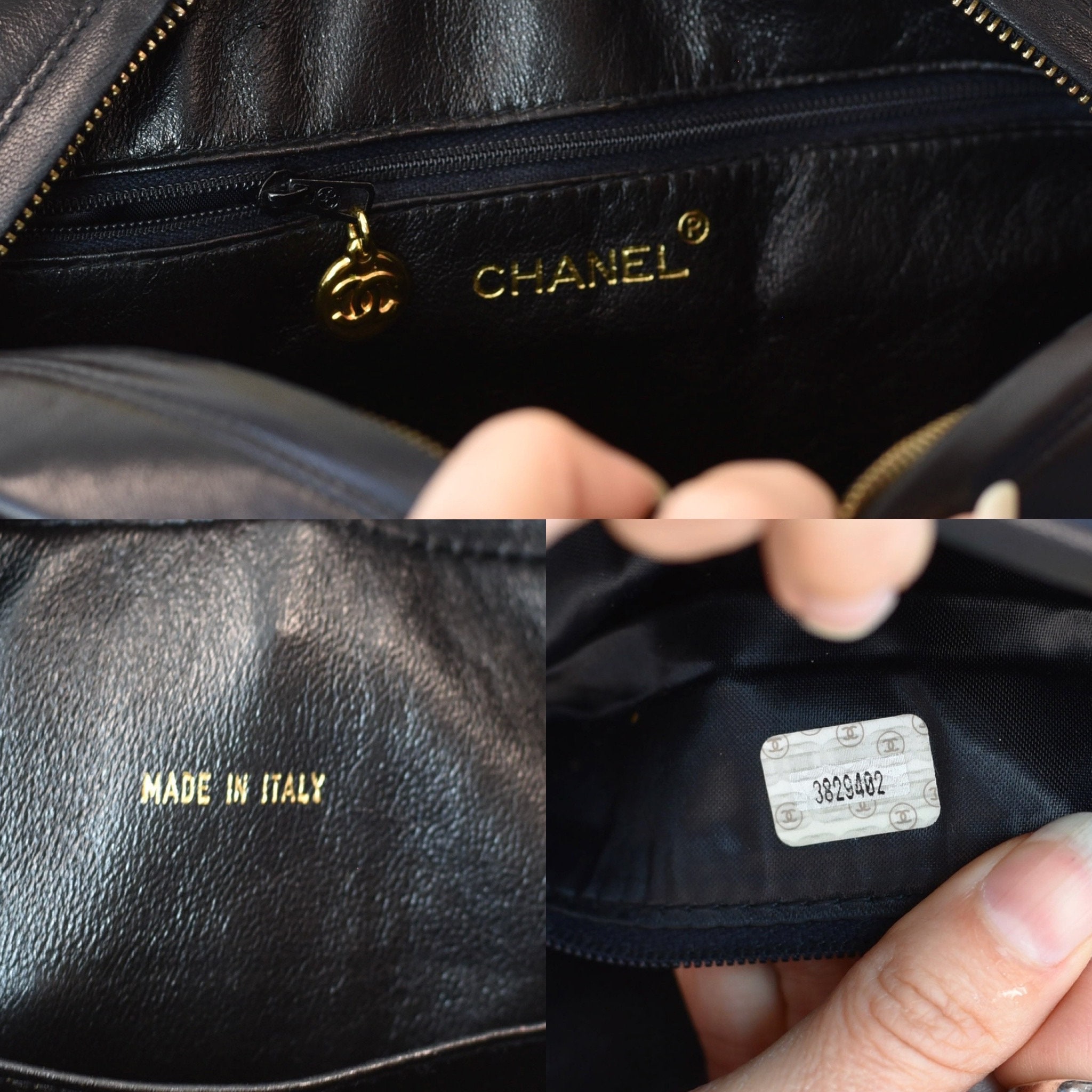 1990s Chanel Black Quilted Lambskin Leather With Gold Tone