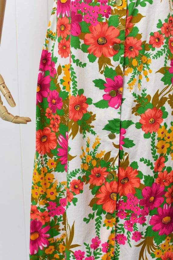1960s/1970s Bright Floral Maxi Dress - image 3