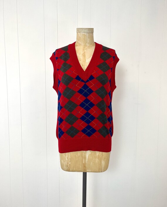 トップス Designed vest 80s 90s Vtg Woven Wool Cotton Vest Embroidered Ecuador Jewel