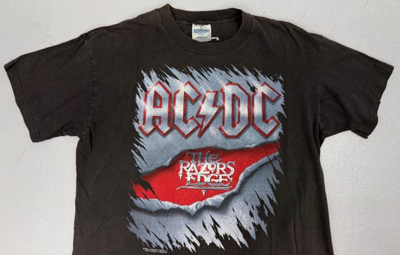 1990 AC/DC the Razor's Edge Tour Cotton Single Stitch Double Sided