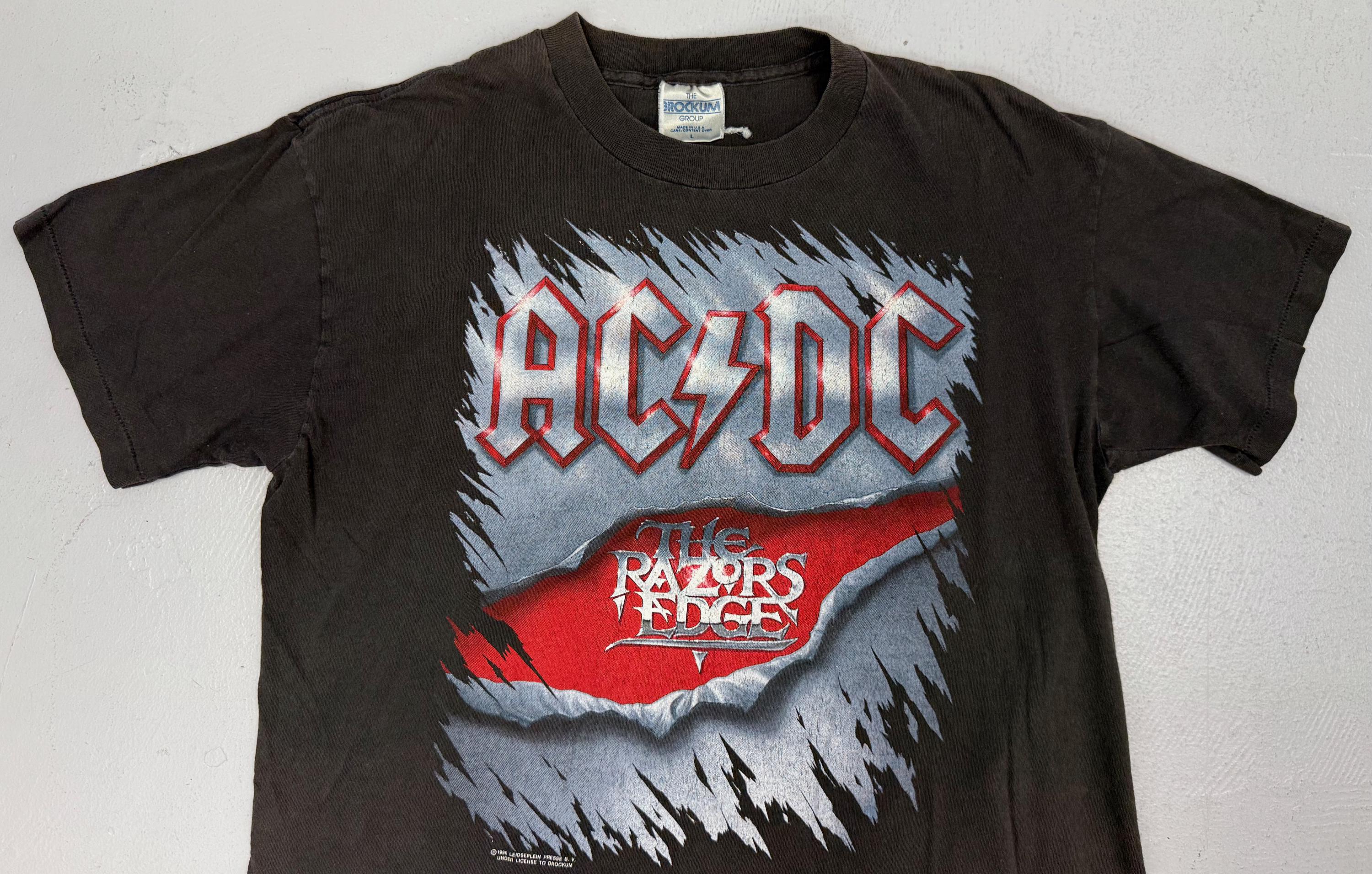 1990 AC/DC the Razor's Edge Tour Cotton Single Stitch Double Sided