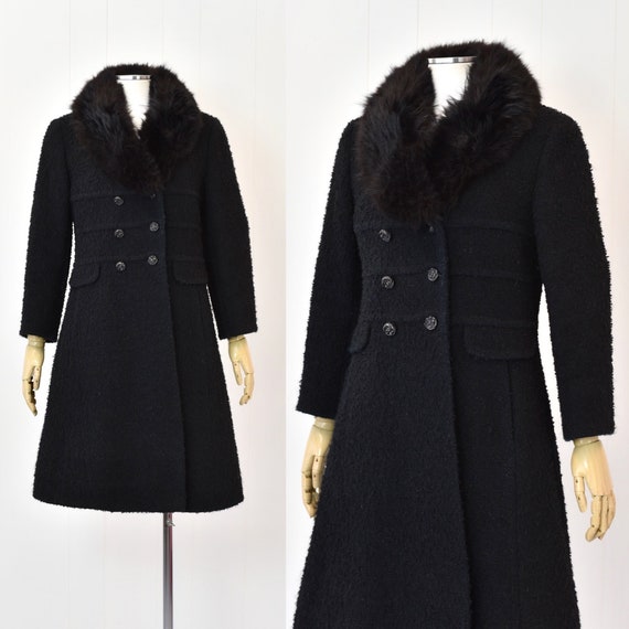 1960s/1970s Black Brown Fur Collar Mansfield Orig… - image 1