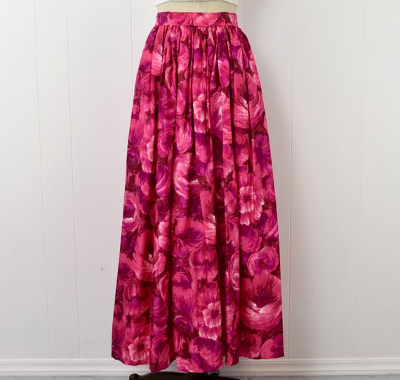 1960s Shocking Pink Purple Floral Psychedelic Lon… - image 2