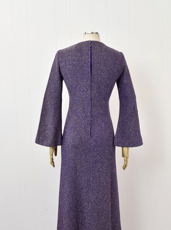 1970s/1980s Pauline Trigere Purple Silver Metalli… - image 7