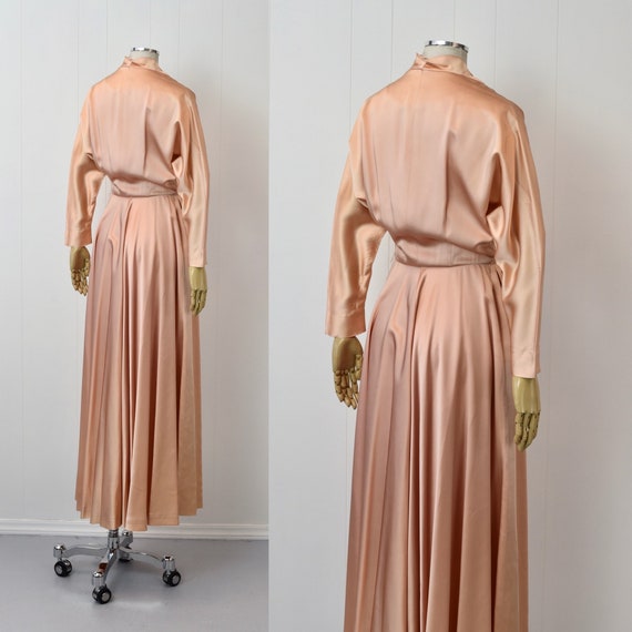 1940s Blush Pink Satin B. Cohen Original Dressing… - image 5