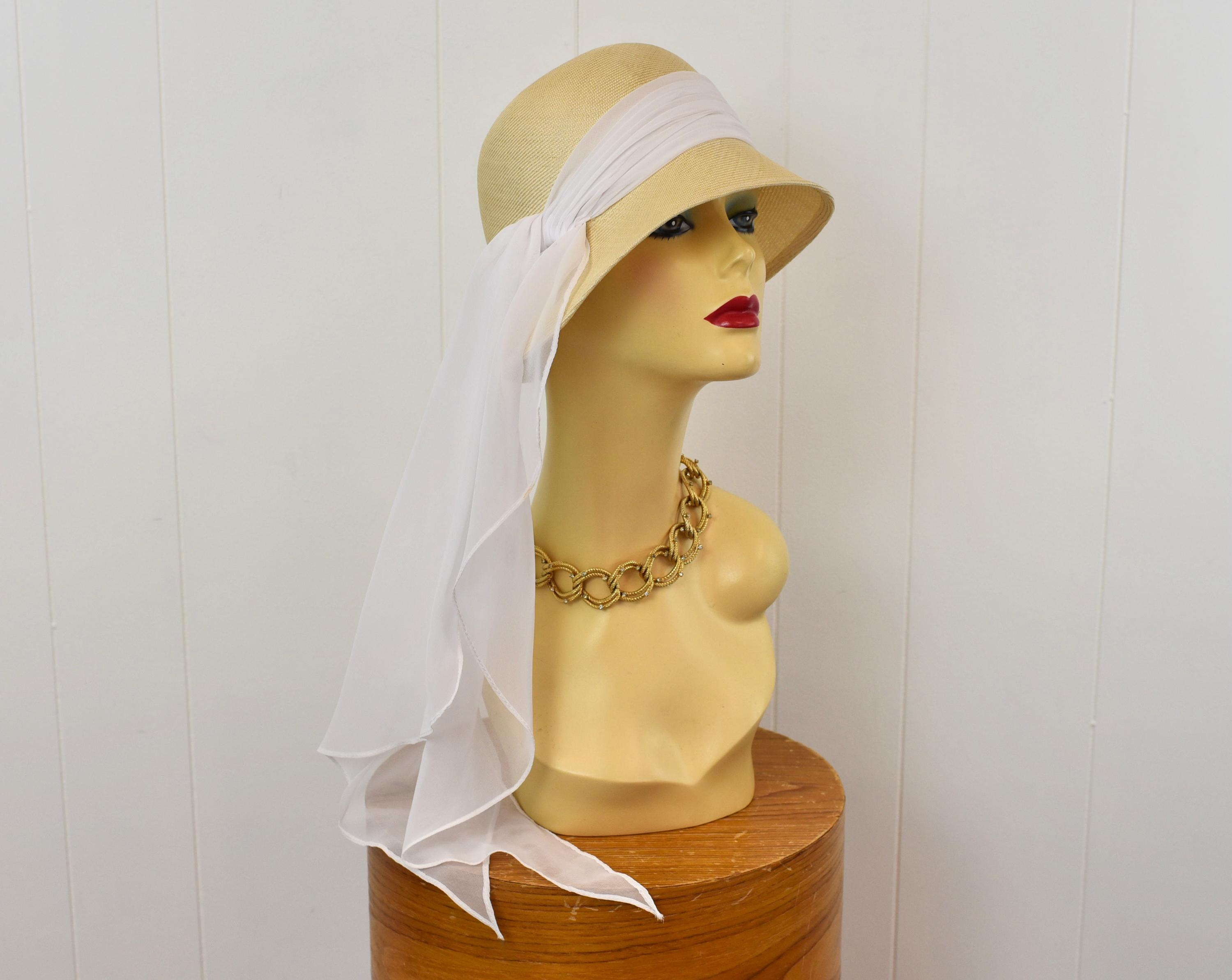 Stunning 1920s style vintage sun hat 1920s White Sun Hat - Etsy main image 4