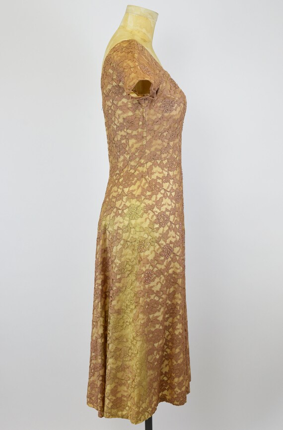 1950s Tan Lace Dress - image 7