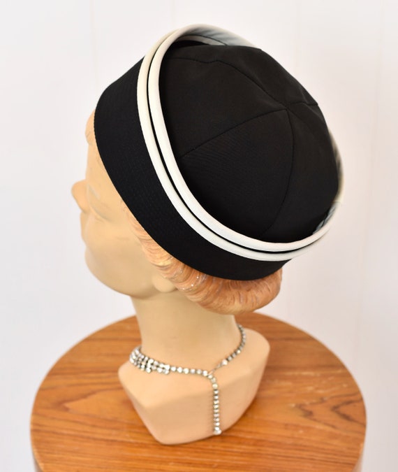 1970s Yves Saint Laurent Black & White Sailor Hat - image 7