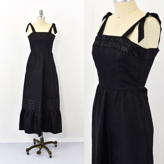 1950s Black Taffeta Gown