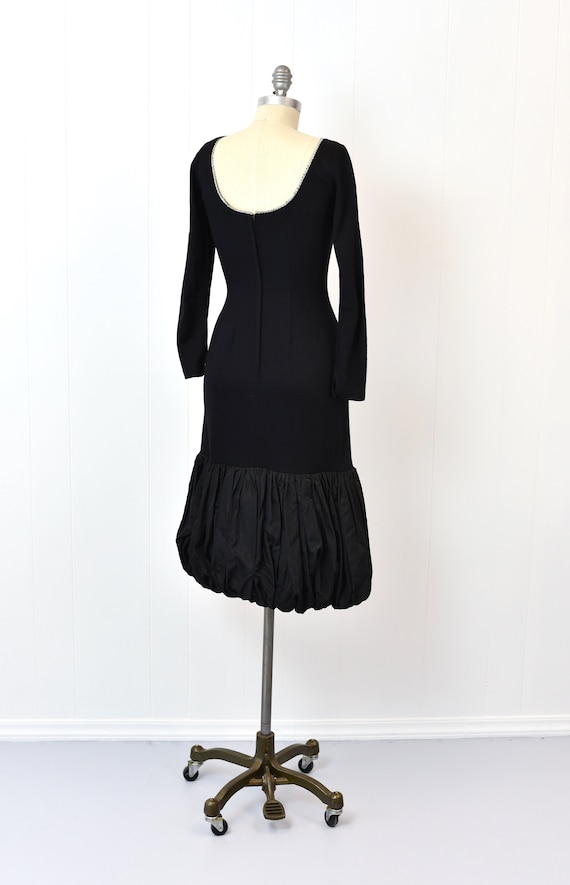 1960s Black Rhinestoned Party Dress - image 7