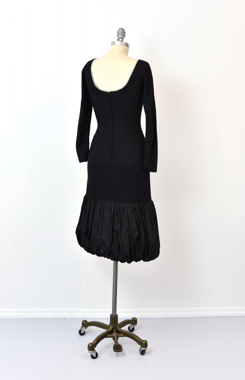 1960s Black Rhinestoned Party Dress image 7