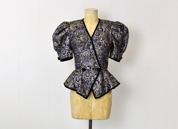 brocade peplum top