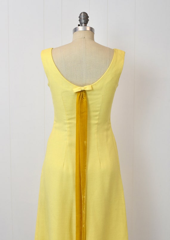 1960s Lorrie Deb Yellow Maxi Dress Gown - image 6