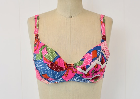 1960s Vanity Fair Patchwork Polka Dot Colorful Ps… - image 1