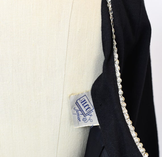1960s Black Rhinestoned Party Dress - image 9