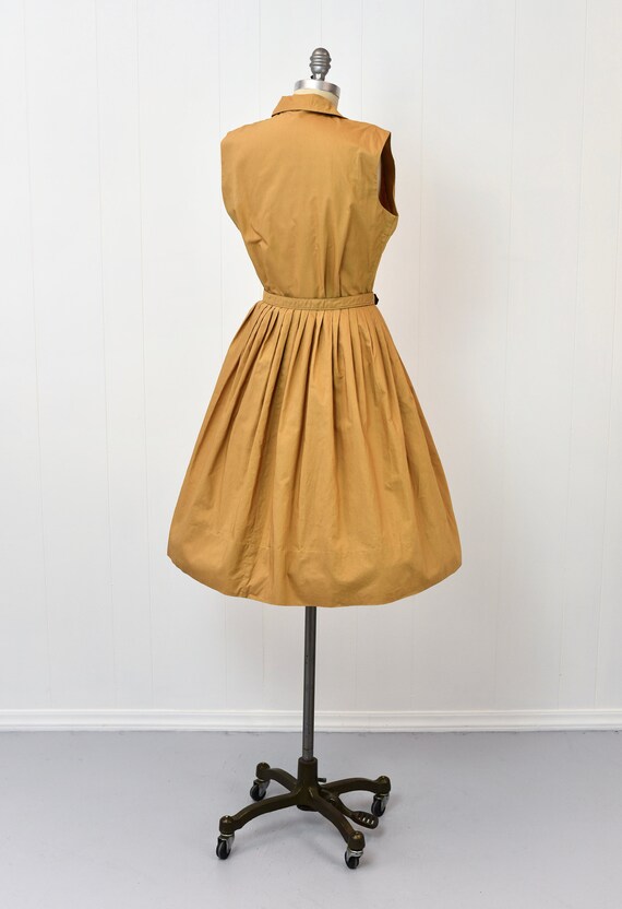 1950s Serbin Camel Brown Day Dress - image 7