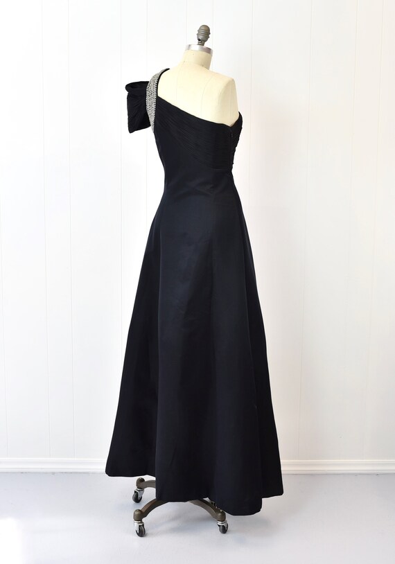 1980s Lillie Rubin Fur Shoulder Gown