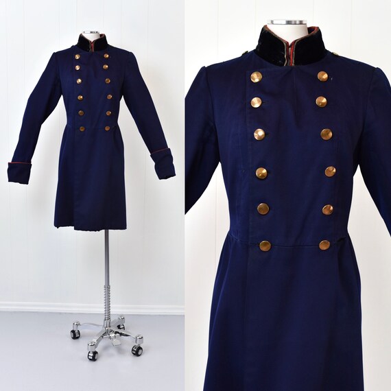 Antique Late 1800s German Military Blue Coat Jack… - image 3