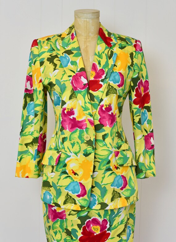 1980s/1990s Adrienne Vittadini Floral Suit Set - image 2