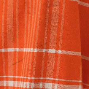 1970s Courreges Hyperbole Orange White Plaid Cotton Coat Jacket Dress image 17