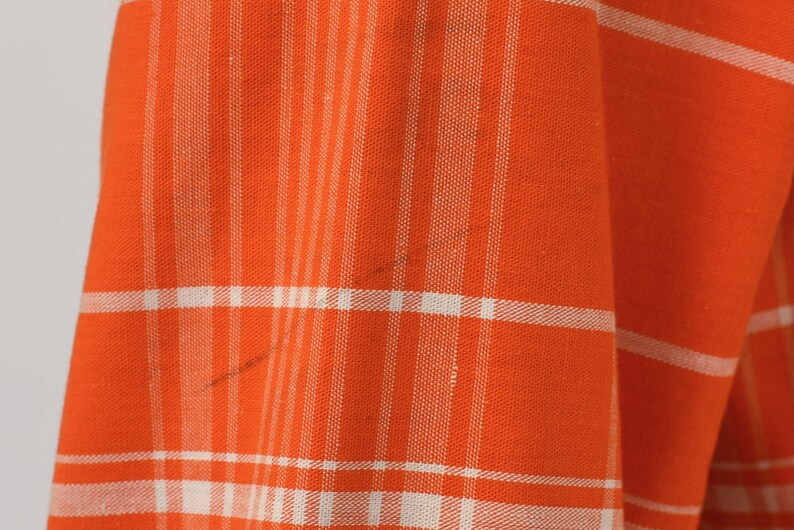 1970s Courreges Hyperbole Orange White Plaid Cotton Coat Jacket Dress image 17