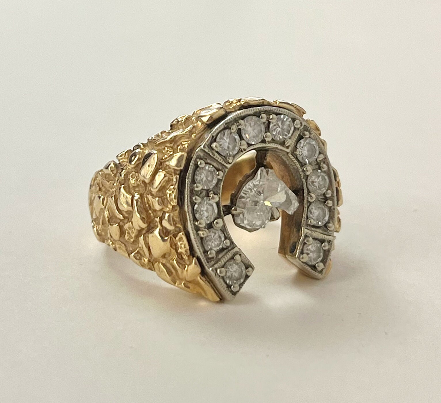 RARE 1981 Diamond Horseshoe Horse Head 14k Gold Statement RARE 1981 Diamond Horseshoe Horse Head 14k Gold Statement