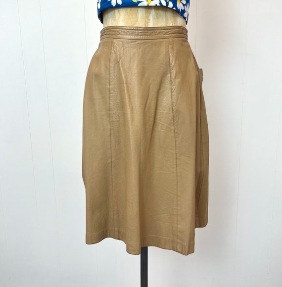 RARE 1960s Bonnie Cashin Sills Brown Leather Skirt - image 2