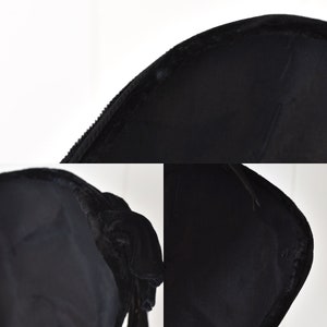 1940s Black Velvet Feathered Hat image 10