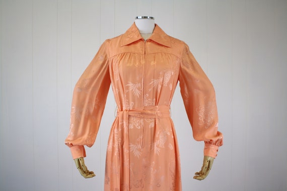 1970s Rizkallah for Malcolm Starr Peach Dressing … - image 6