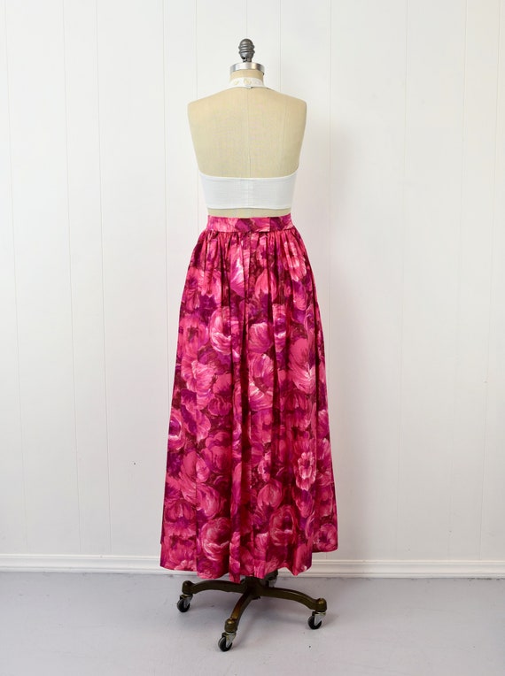 1960s Shocking Pink Purple Floral Psychedelic Lon… - image 6