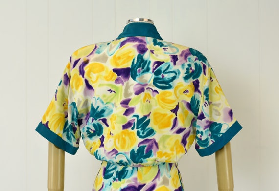 1980s Oscar de la Renta Floral Silk Romper - image 7