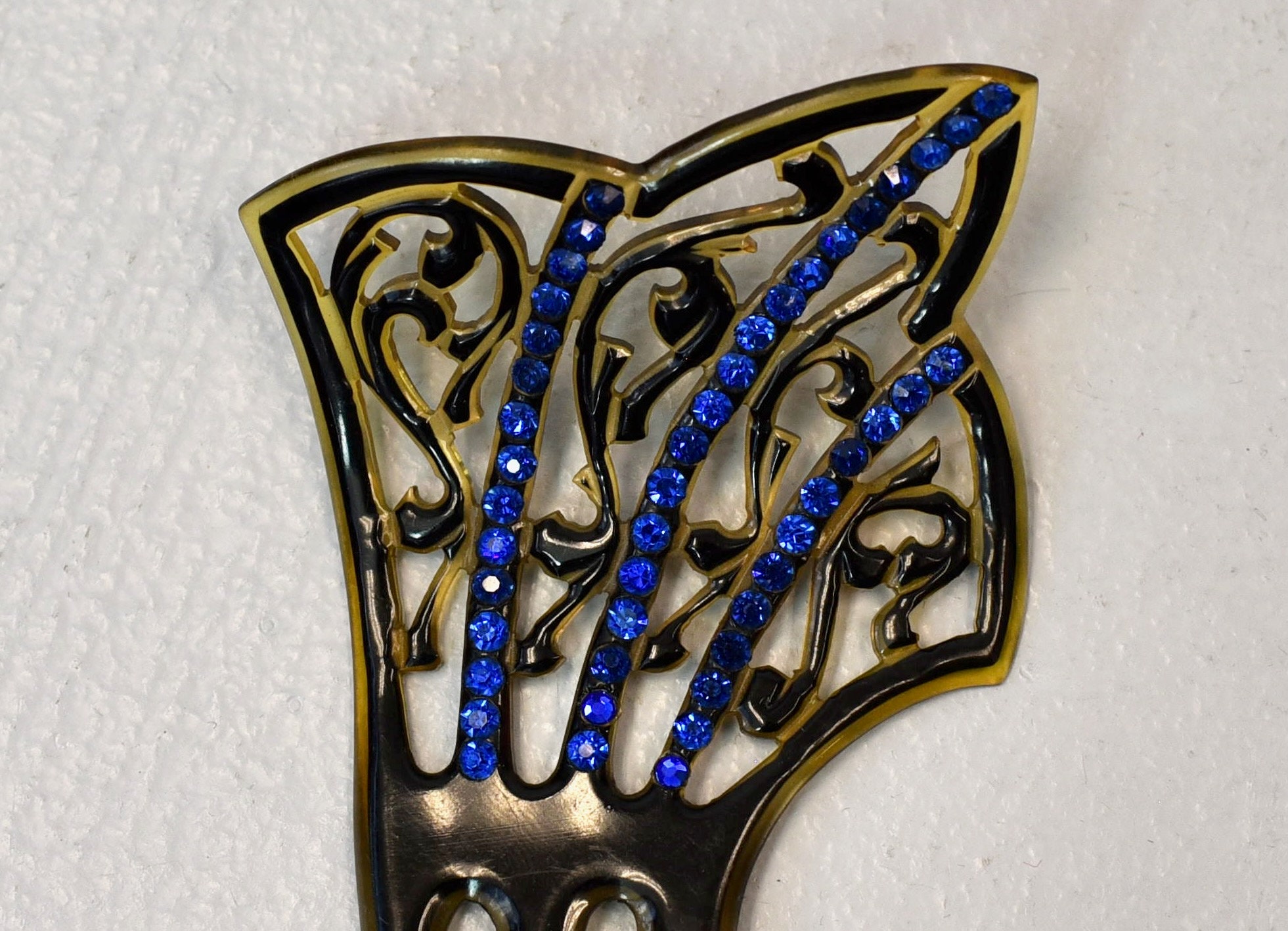 Antique Victorian 1800s/1900s Blue Rhinestone Mantilla Style  display picture 1