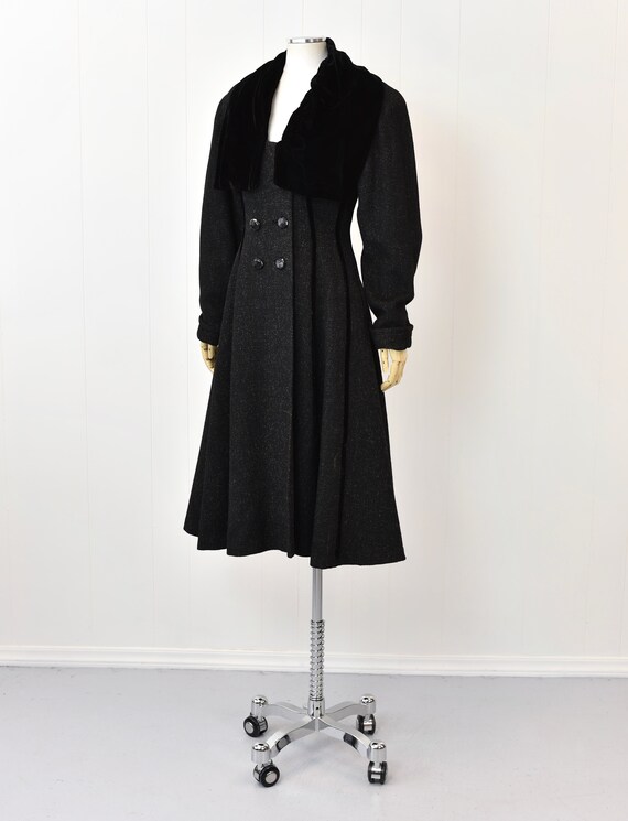 1950s Princess Coat Lilli Ann Style Jacket Black … - image 3
