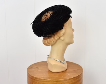 Vintage Camelot New York Black Woven Hat w/ Netting Union Made USA Vintage Camelot New York Black Woven Hat W/ Netting Union  main image 4