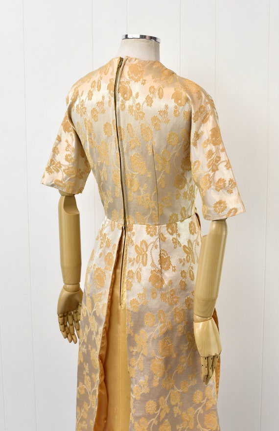 1950s/1960s Gold Metallic Floral Brocade Cocktail… - image 9