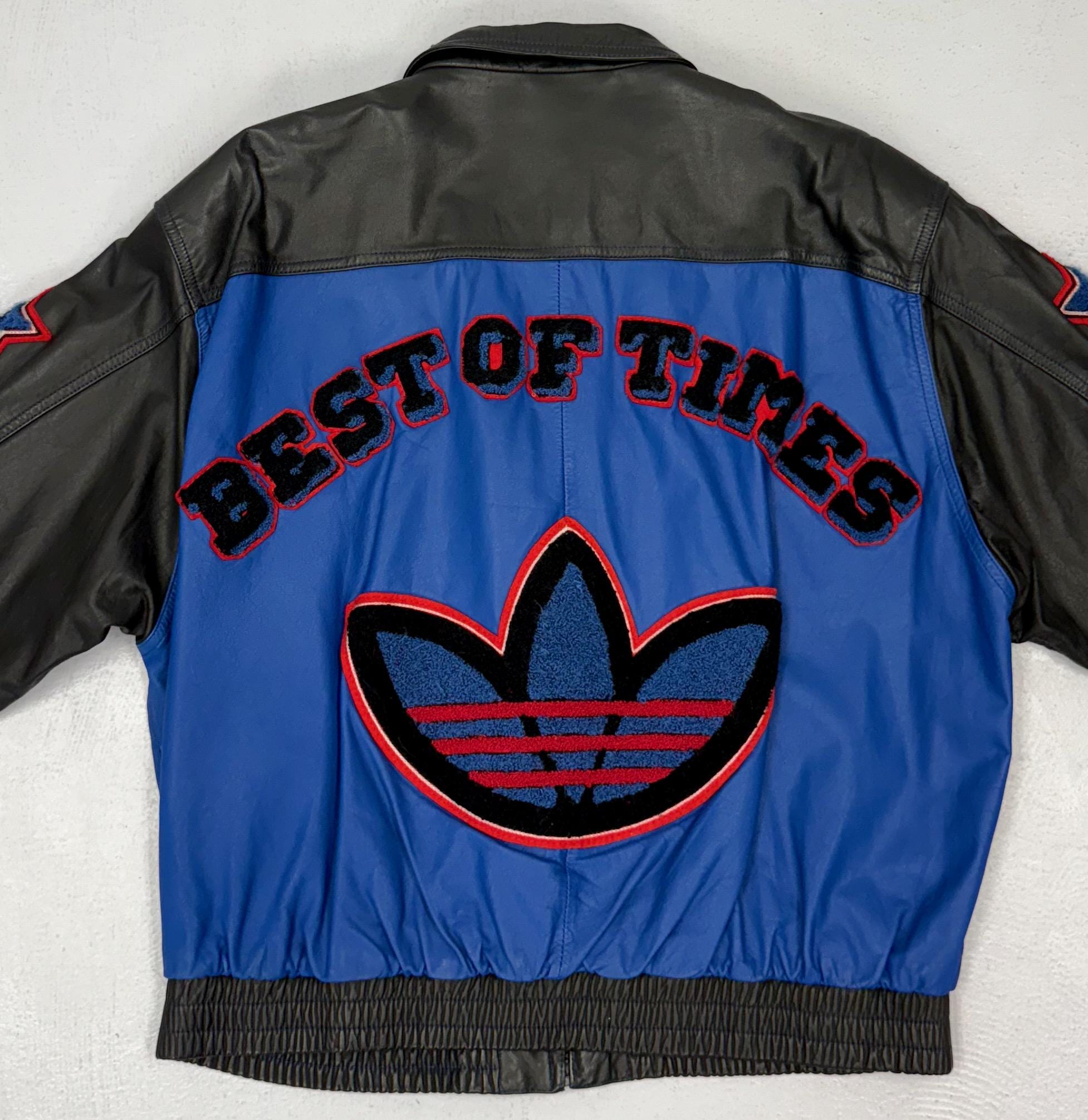 1980s Adidas Leather Best of Times Player Run DMC Black Blue