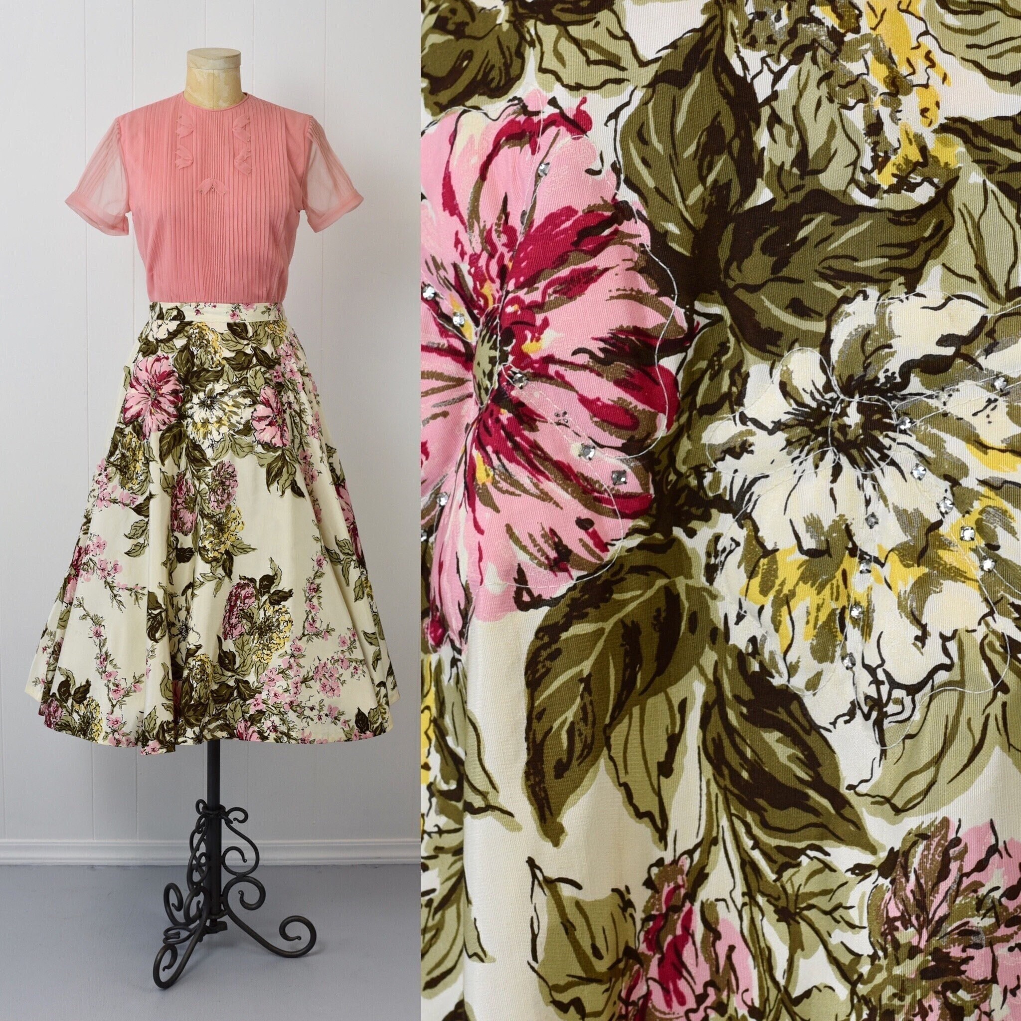 rhinestone skirt 50s