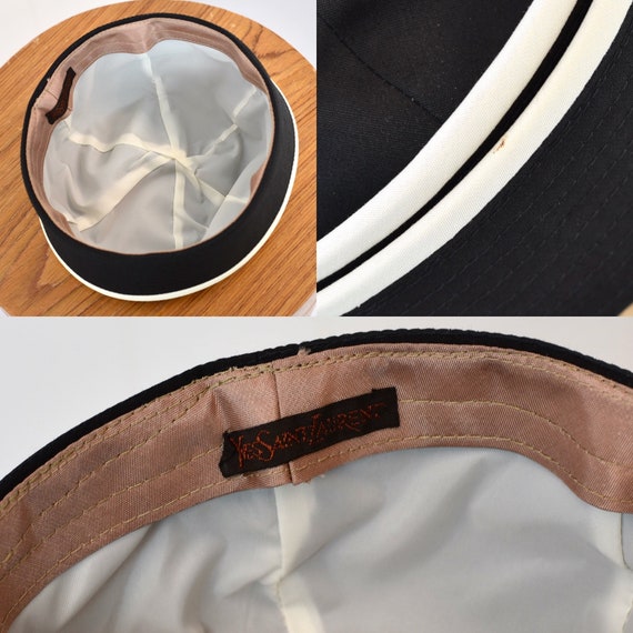 1970s Yves Saint Laurent Black & White Sailor Hat - image 10