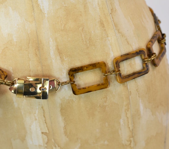 1960s/1970s Marbled Bakelite Rectangular Linked B… - image 7