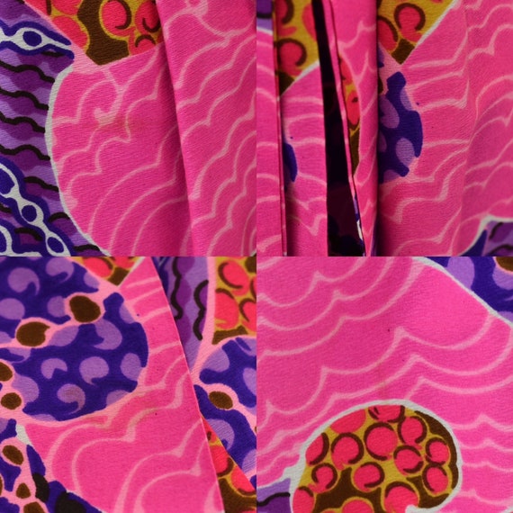 1960s/1970s Psychedelic Pink Purple Hawaiian Tiki… - image 10