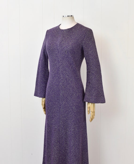 1970s/1980s Pauline Trigere Purple Silver Metalli… - image 4