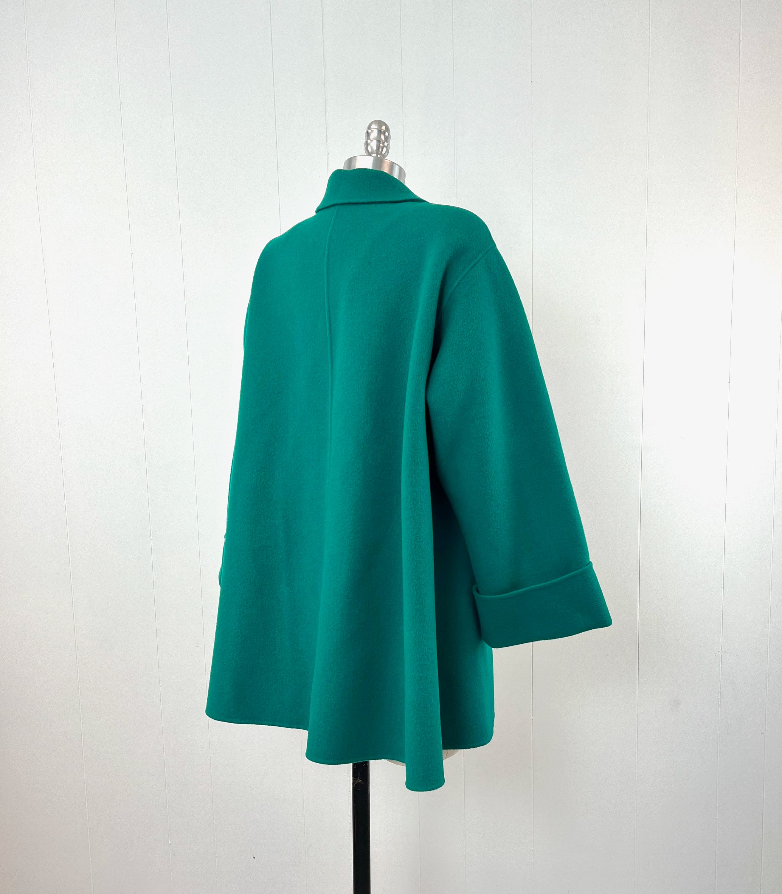 1980s/1990s Pierre Balmain Teal Wool Designer Winter Swing 1980s/1990s Pierre Balmain Teal Wool Designer Winter Swing