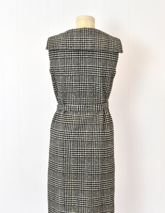 1960s Houndstooth Print Sloat & Co Wool Mod Shift… - image 5