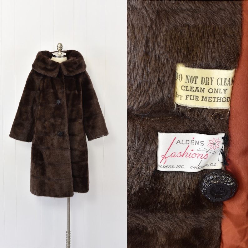 1960/'s Brown Faux Fur Teddy Bear Coat