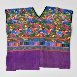 Vintage Guatemalan Huipil Colorful Textile Blouse