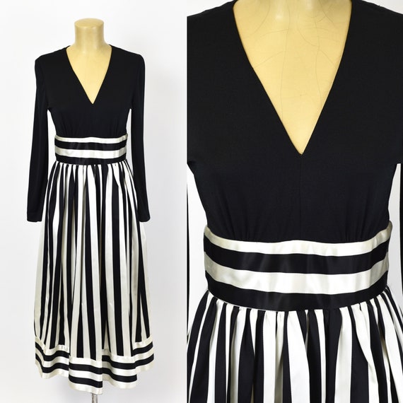 1970's Victor Costa Striped Dress