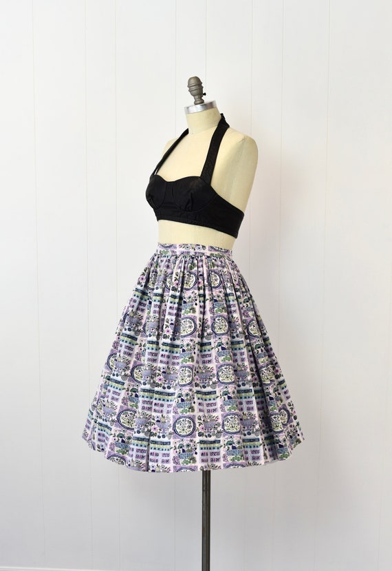 1950s Fruit & Floral Novelty Print Circle Skirt - image 3