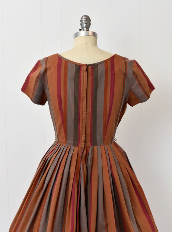 1960s Orange Striped Junior Towne Day Dress - image 7