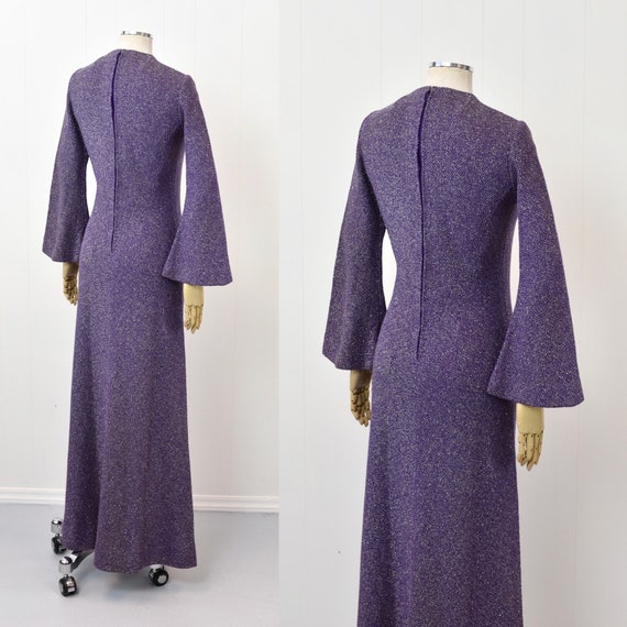 1970s/1980s Pauline Trigere Purple Silver Metalli… - image 8