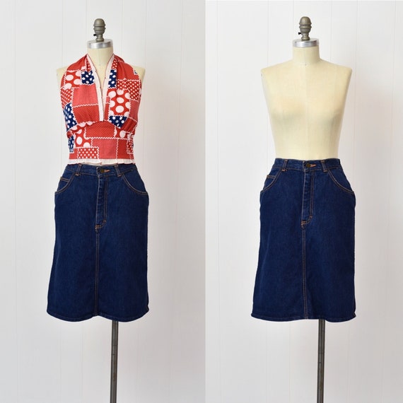 1980s/1990s Gitano Blue Denim Skirt - image 1